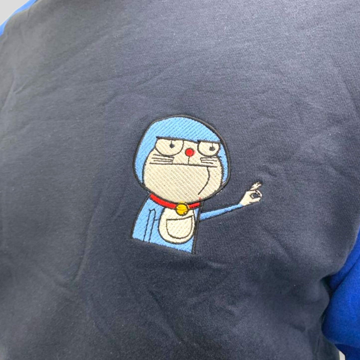 Blue Raglan Crewneck Pullover - Premium Streetwear Baumwolle