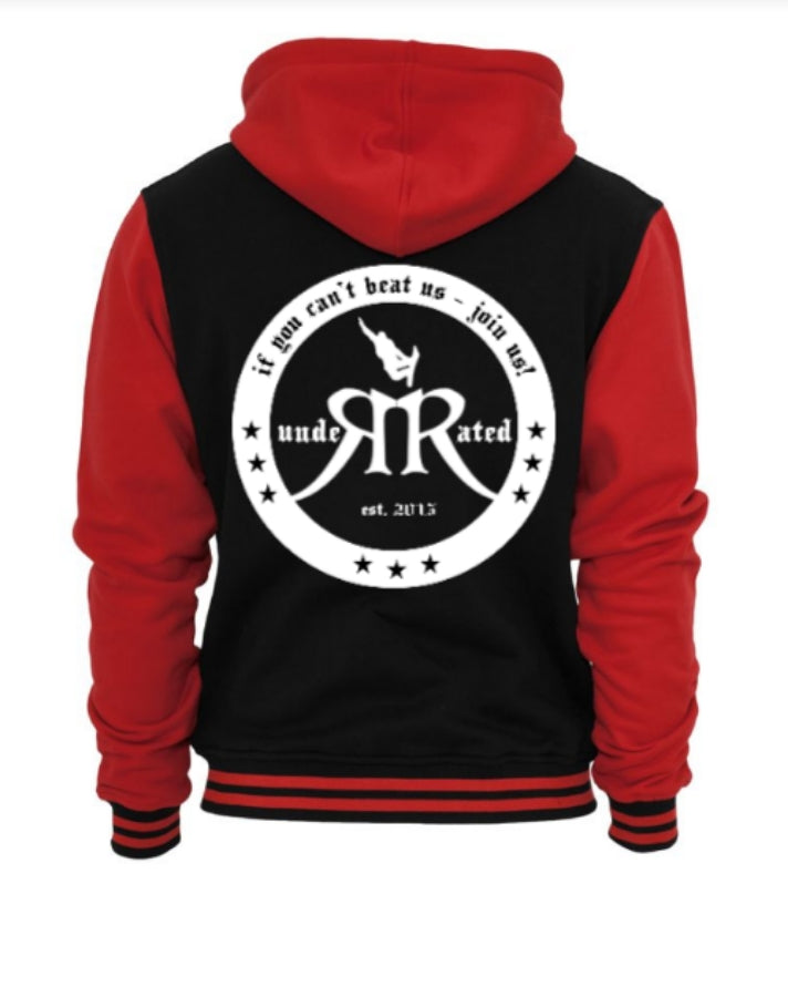 2 Tone Zip Hoodie Schwarz-Rot - Premium Streetwear Kapuzenpullover