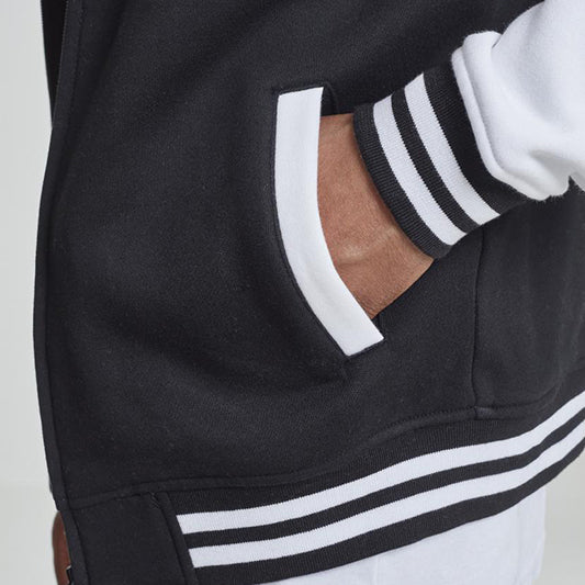 2 Tone Zip Hoodie Schwarz-Weiss - Premium Streetwear Kapuzenpullover